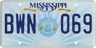 MS license plate BWN069