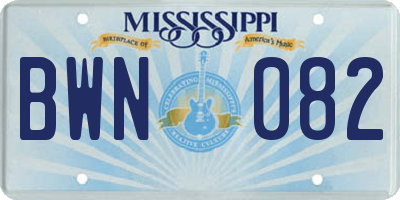 MS license plate BWN082