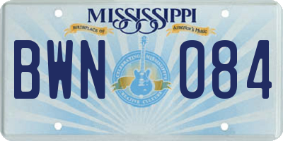 MS license plate BWN084