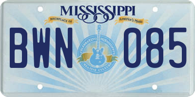 MS license plate BWN085