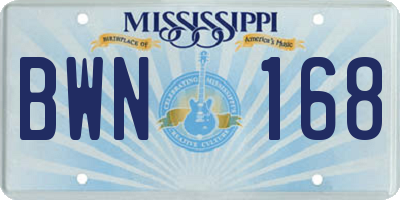 MS license plate BWN168