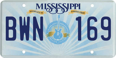MS license plate BWN169