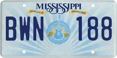 MS license plate BWN188