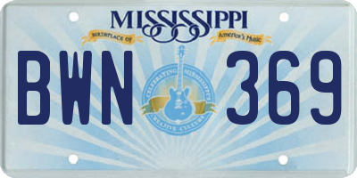 MS license plate BWN369