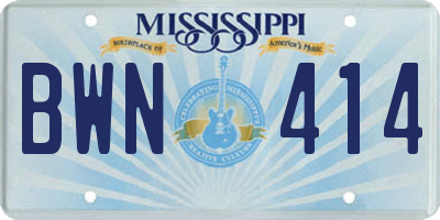 MS license plate BWN414
