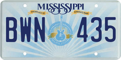 MS license plate BWN435