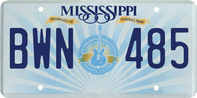 MS license plate BWN485