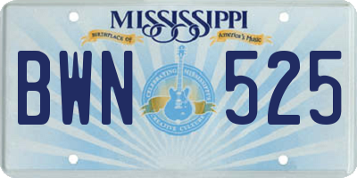 MS license plate BWN525