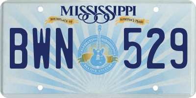 MS license plate BWN529