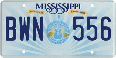 MS license plate BWN556
