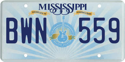 MS license plate BWN559