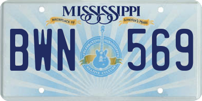 MS license plate BWN569