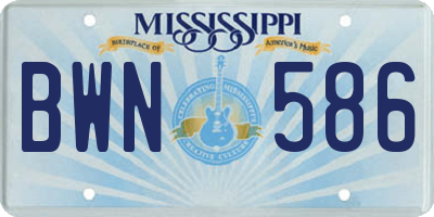 MS license plate BWN586