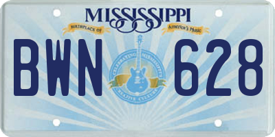 MS license plate BWN628