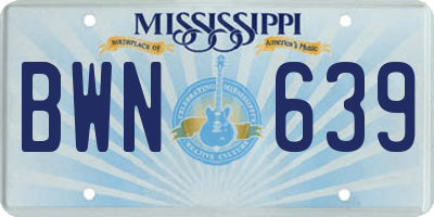 MS license plate BWN639