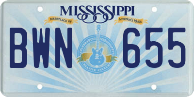 MS license plate BWN655