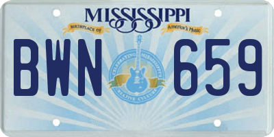 MS license plate BWN659