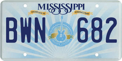 MS license plate BWN682