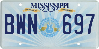MS license plate BWN697