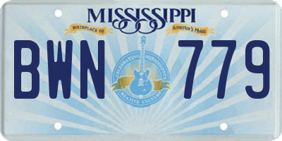 MS license plate BWN779