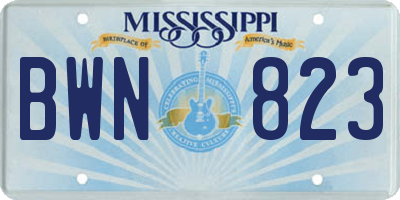 MS license plate BWN823