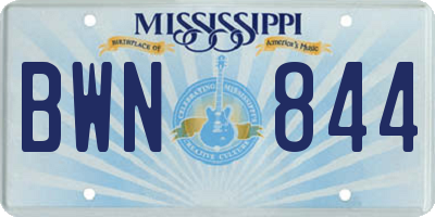 MS license plate BWN844