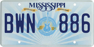 MS license plate BWN886