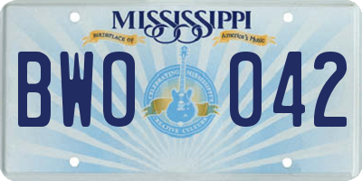 MS license plate BWO042