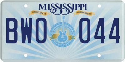 MS license plate BWO044