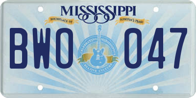 MS license plate BWO047