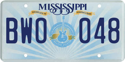 MS license plate BWO048