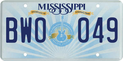 MS license plate BWO049