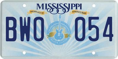 MS license plate BWO054