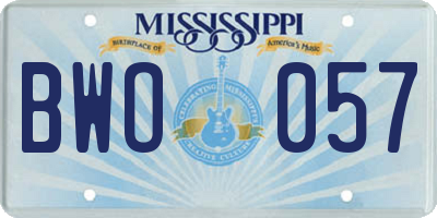 MS license plate BWO057