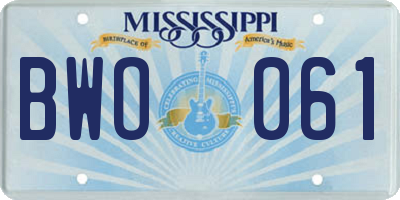 MS license plate BWO061