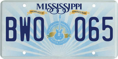 MS license plate BWO065