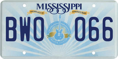 MS license plate BWO066