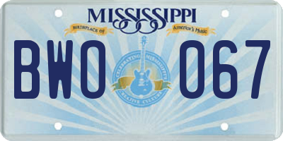 MS license plate BWO067