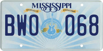 MS license plate BWO068
