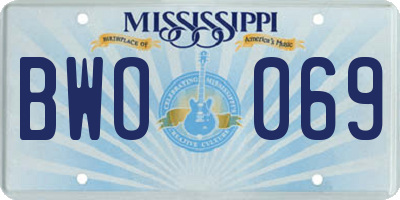 MS license plate BWO069