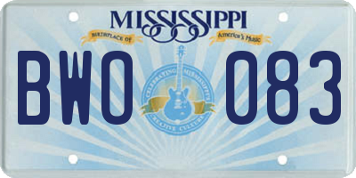 MS license plate BWO083