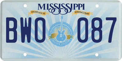 MS license plate BWO087