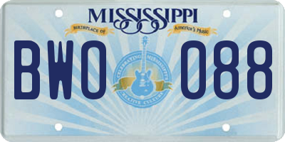 MS license plate BWO088