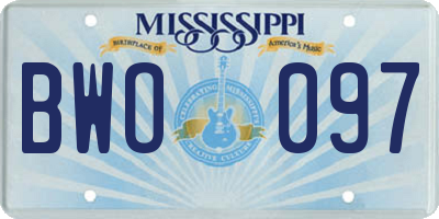MS license plate BWO097