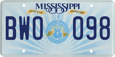 MS license plate BWO098