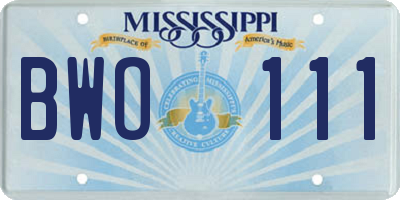 MS license plate BWO111