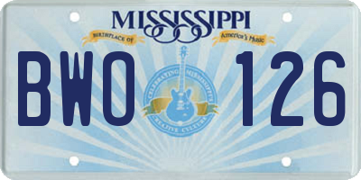 MS license plate BWO126