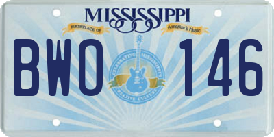 MS license plate BWO146
