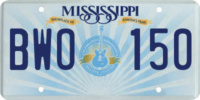 MS license plate BWO150