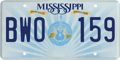 MS license plate BWO159